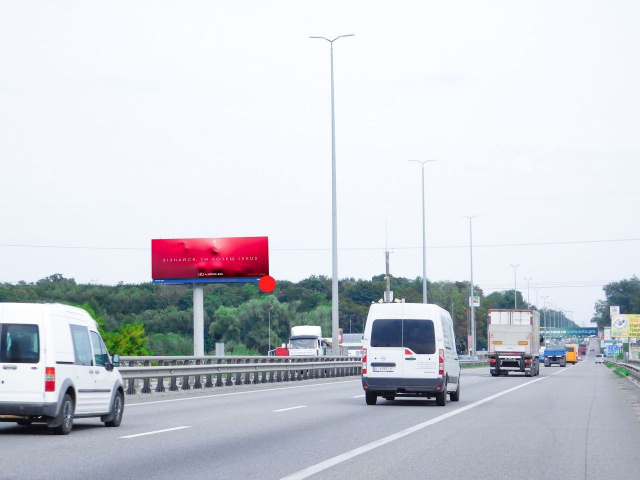 Суперборд 12x4,  В'їзд до Києва, з боку Житомира, за н.п.Стоянка, від котедж.городка Міла Петрушки